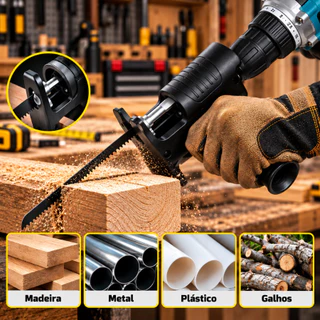 Adaptador Serra Multifuncional Tico-Tico para Furadeira e Parafusadeira