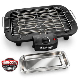 Grill Churrasqueira Elétrica 2000W Portátil Para Apartamento 7 Níveis Com Bandeja 110V/220V