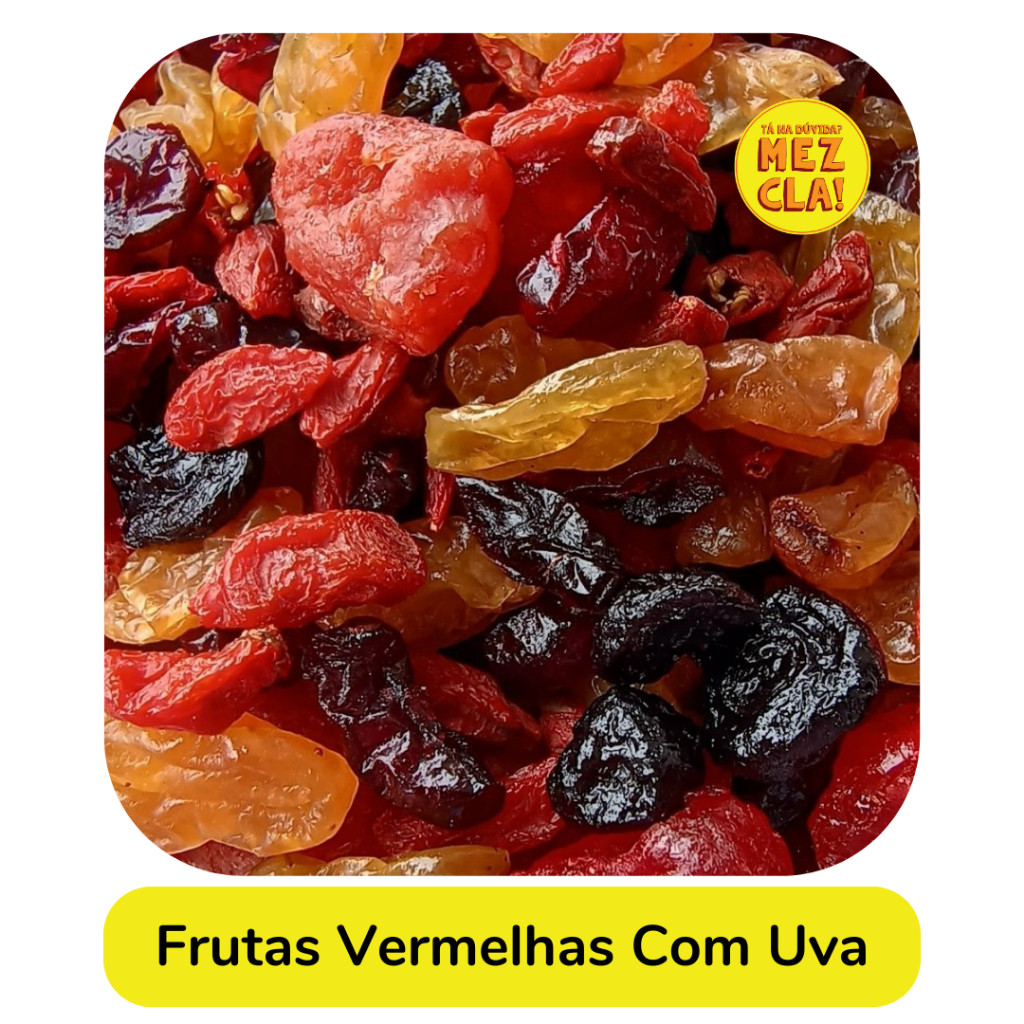 MIX DE FRUTAS VERMELHAS COM UVA PASSA BRANCA 250g - 500g - 1kg | Shopee ...