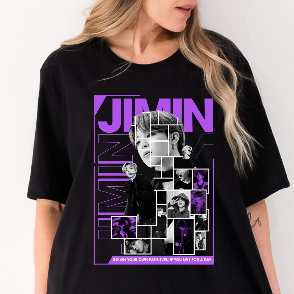 Camiseta BTS Jimin FACE KPop Estilosa Confortável Moderna Moda