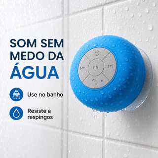 Caixa de Som Bluetooth Portátil para Banheiro com Ventosa RGB ou Gancho Resistente à Água