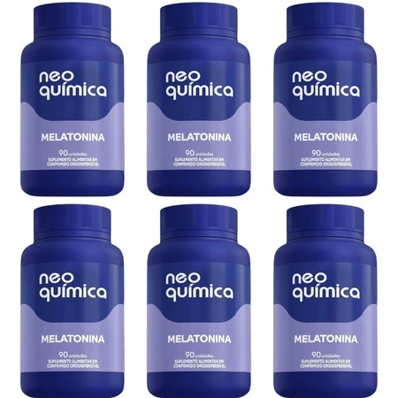 Kit 6 Melatonina Neo Química Sabor Maracujá 90 Comprimidos Cada Total 540 Comprimidos