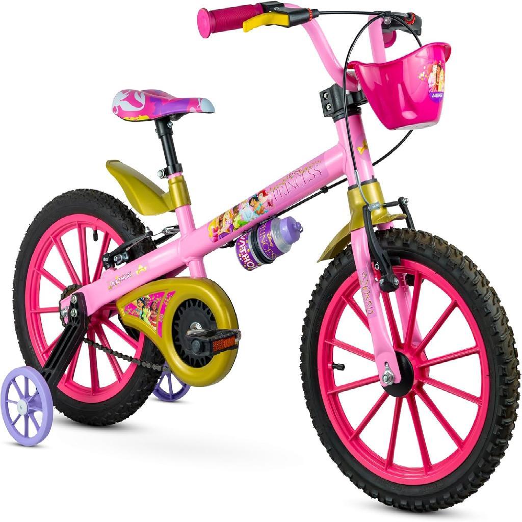 Bicicleta Princesas Aro 16 Infantil com Rodinhas Meninas +5 Anos ...