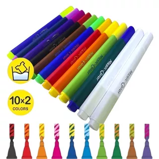 Kit Artístico Magic Color – 12 Canetas Coloridas com Ponta Especial