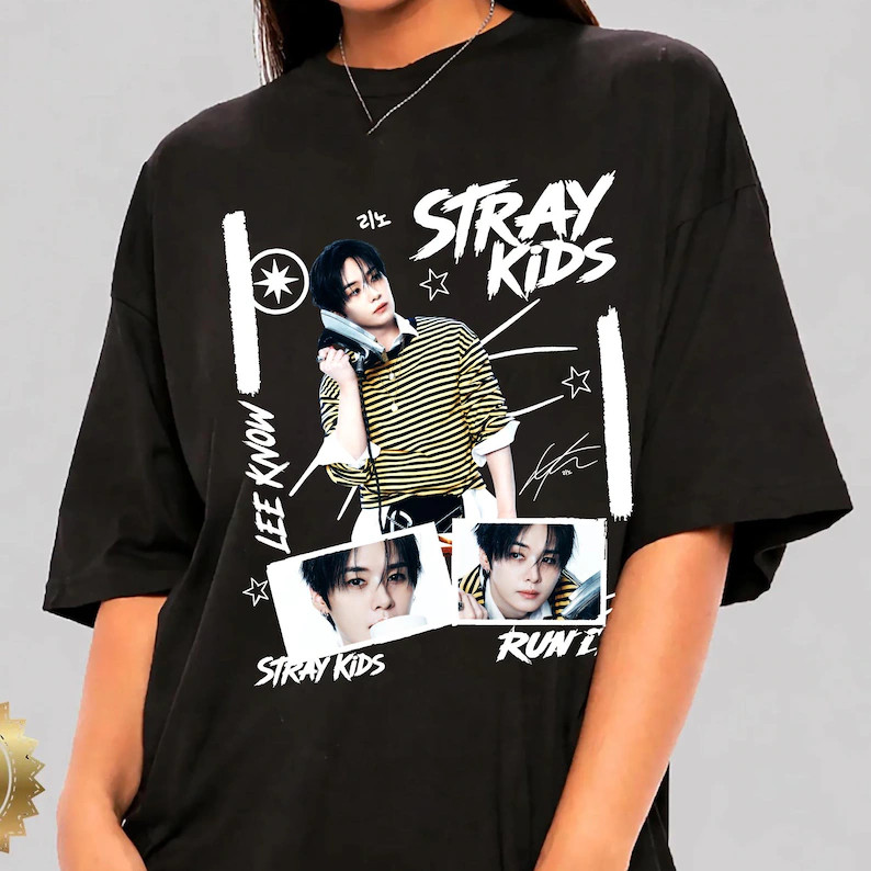 Camiseta Masculina Feminina Oversized Estampa Stray Kids Run It