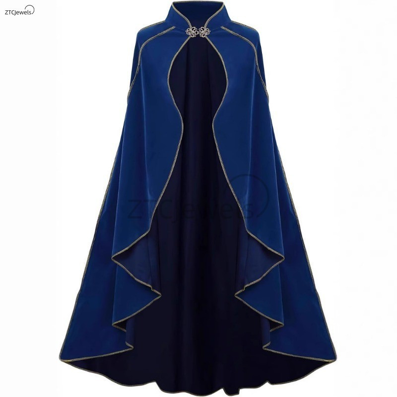 Homens Halloween Cosplay Capa Medieval Xale Vampiro Pirata Robe Velho ...