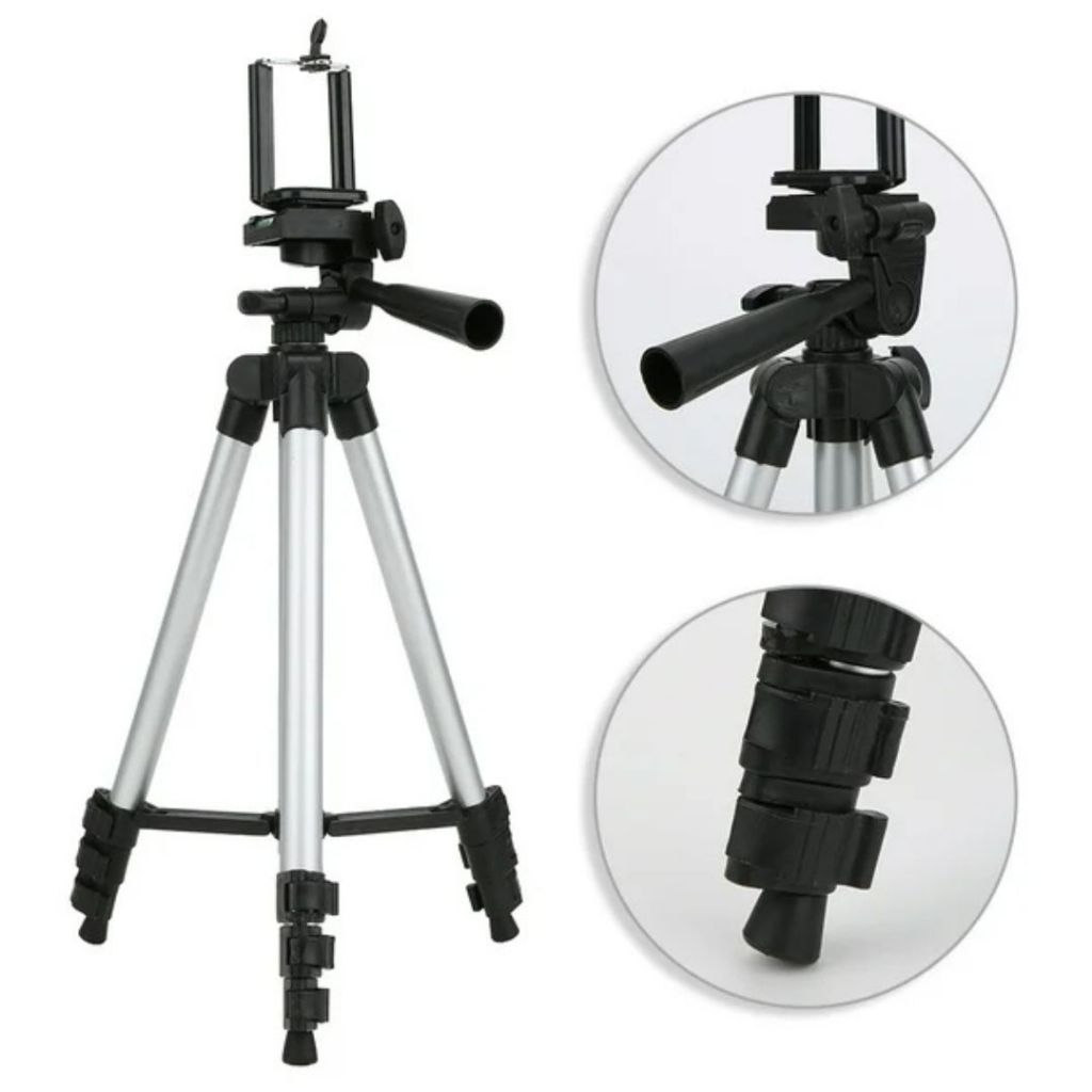 Tripé Para Celular E Câmera Universal Alumínio Telescópico Ajustável Com Suporte Profissional Fotos Vídeo 1.02m 3110