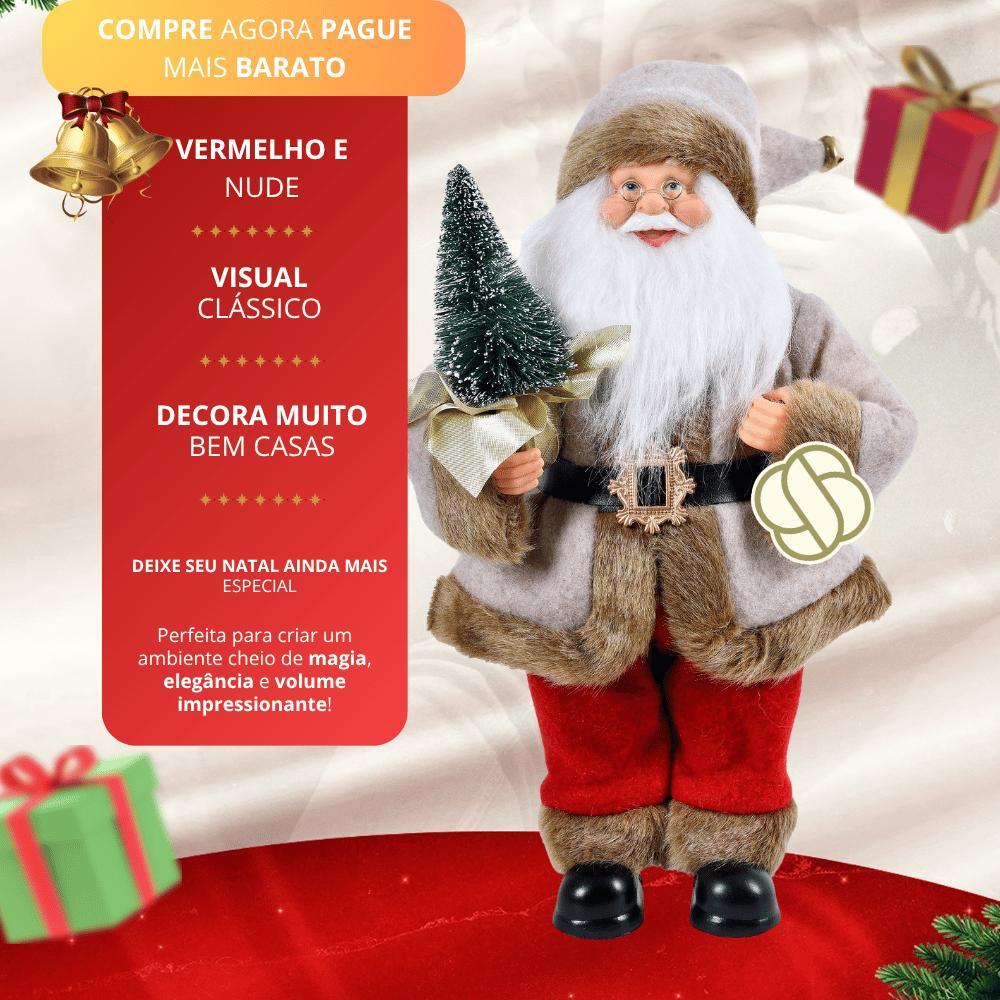 Papai Noel de Tecido 30cm Decoração Natalina Shopsul