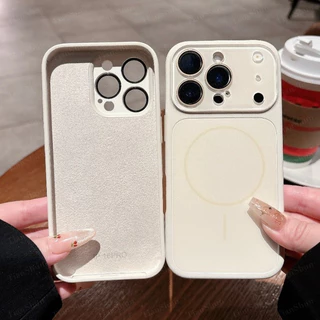 Nova Capa De Telefone Magnética De Silicone Líquido Fosco AG Compatível Com IPhone 17 16 15 14 13 Pro Max Vidro Cristal