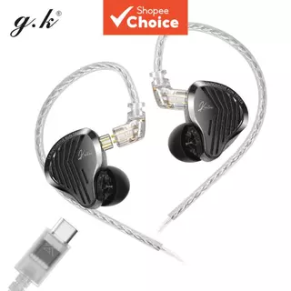 GK KUNTEN Fones De Ouvido Dinâmicos HiFi Intra-Auriculares Com Fio Substituível Cabo Leve E Confortável Fone De Áudio De