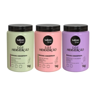 Cronograma capilar para cabelo Cacheado SOS Hidratação Salon Line em Oferta na Shopee