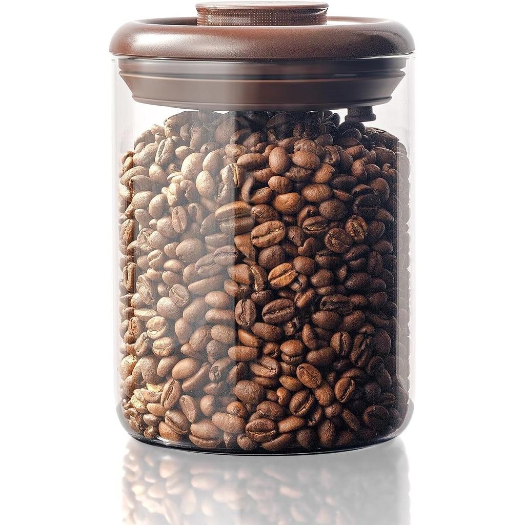 Pote de Café em Grãos de Vidro 900 ml – Recipiente Hermético para Grãos ...