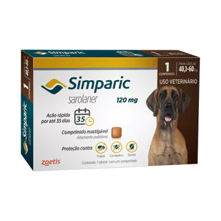 Simparic Antipulgas e Carrapatos Para Cães de 40,1 a 60Kg com 1 Comprimido em Oferta na Shopee