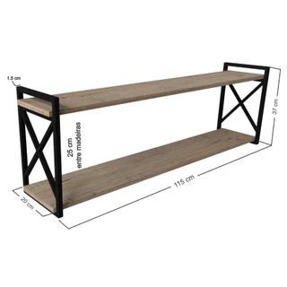 Prateleira Industrial 20 ou 15 x até 115cm - Kit completo para fácil instalação. Envio rápido! em Oferta na Shopee