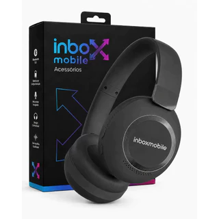 Fone De Ouvido Headphone Bluetooth 5.2 Sem Fio Com Microfone Over Ear Inboxmobile Imports Preto