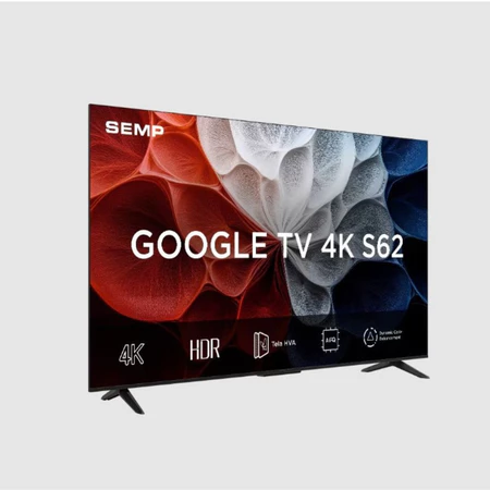 Smart TV 65 Polegadas 4K 65S62 Google TV Processador AiPQ Dolby Áudio Preta Semp