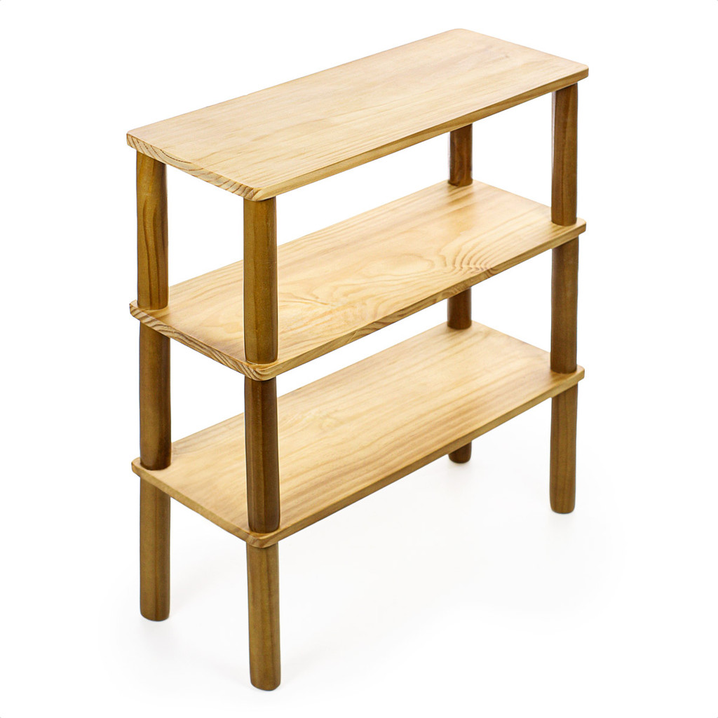 Móvel Organizador Sapateira 65x60x23 com 3 Repartições em Madeira