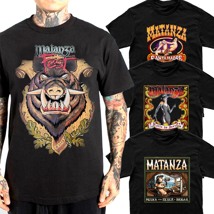 Camiseta Básica Banda Rock Matanza Camisa 100% Algodão Streetwear Temos Plus Size Lançamento - Envio Rápido
