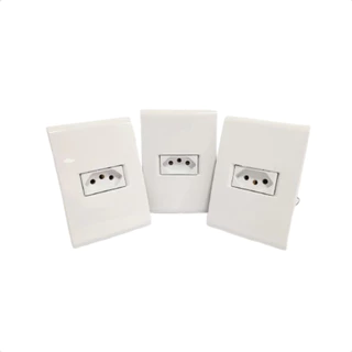 Kit 3 Tomada Simples 20A 4x2 Branco Embutir Liz Tramontina