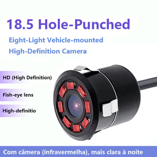 camera veicular 8 LEDs Infravermelhos Ângulo 120 Graus HD Visão para Carro