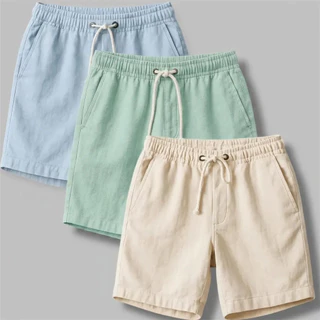 Kit 3 Shorts Masculino Mauricinho Bermuda Linho Verão Confortável Envio Rápido