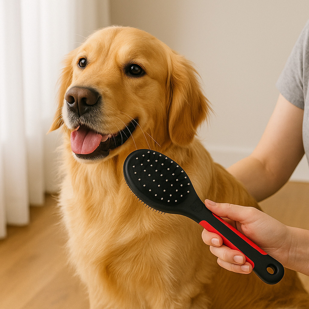 Escova Dupla Remover Pulga Higiene Pente Pet Cachorro Gato Desembaraça ...