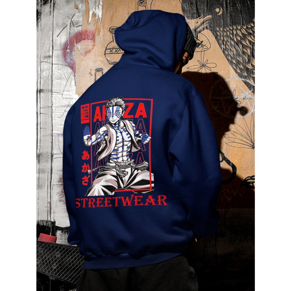 Moletom Blusa de Frio de Algodão Streetwear Akaza kimetsunoyaib