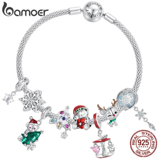 Amuleto De Natal Fofo E Delicado Bamoer Em Prata Esterlina S925 | Pingente De Árvore , Rena , Boneco De Neve Para Pulsei em Oferta na Shopee