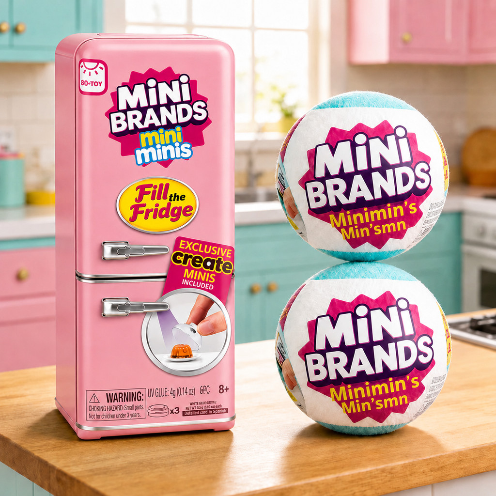 Mini Geladeira Fill The Fridge com 2 Bolas Mini Brands Surpresa