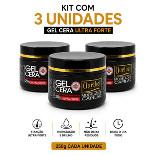 Kit Gel Cera Modelador Capilar Ultra Forte Fixação Brilho 250g