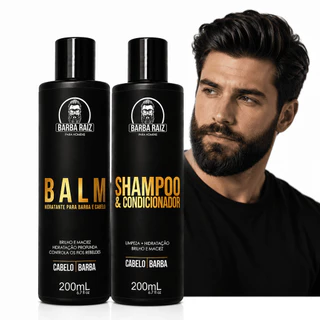 Kit Barba Shampoo 2 em 1(Shampoo + condicionador) e Balm