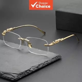 Óculos de Sol Quadrado sem Aro Proteção UV400 com Detalhes em Metal para Dirigir