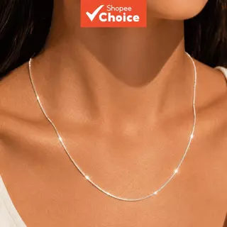 Colar De Corrente Veneziana 1mm Banhado A Prata Esterlina Requintado Feminino Minimalista Joias Femininas