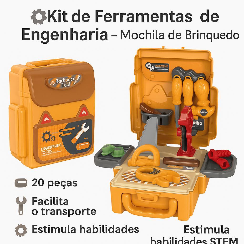 Brinquedo Kit Engenharia Infantil Maleta que Vira Mochila | Shopee Brasil