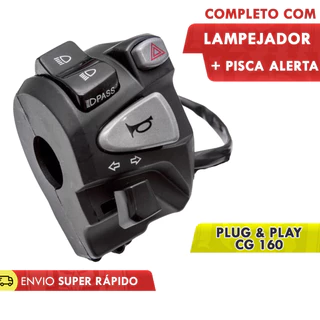 Punho Chave De Luz NC 750 Adaptado Titan 160 Start Fan C/ Lampejador + Pisca Alerta em Oferta na Shopee