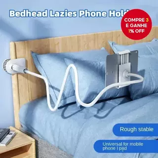 Suporte de Tablet Flexível com Braço Giratório Ajustável para iPad e Telefone, Montagem na Cama ou Mesa.