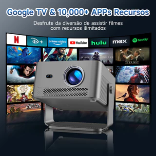 Projetor Smart Magcubic HY450GT 4K Full HD Google TV com Foco Automático Keystone e Controle por Voz
