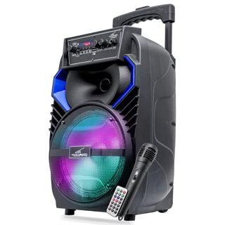 Caixa De Som Amplificada RGB Bluetooth Portátil USB Aux P2 Mp3 SD Radio Fm P10 Microfone