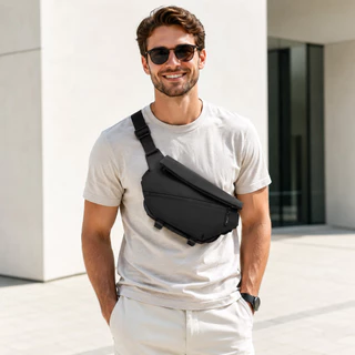 JAMI JAMI Bolsa Transversal de Peito Masculina Casual e Funcional Feita de Nylon Impermeável e Durável Ombro X193