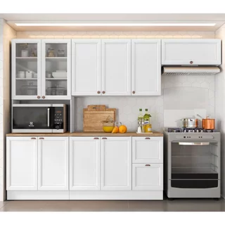 Cozinha Completa 4 Peças 10 Portas 2 Gavetas 1 Nicho para Forno Unna Yescasa Branco