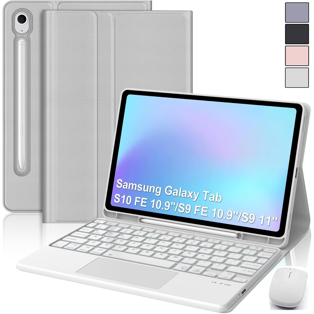 Para Samsung Galaxy Tab S11 11 Polegadas 2025 S10 FELite S9 S8 S7S6 A11 + A9 A8 A7 Teclado Trackpad Com Auto Wake