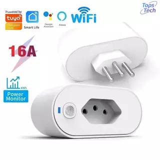 SMART PLUG-Adaptador de soquete Wi-Fi Tuya, Smart Life App Control, Alexa e Google Home, Adaptador de soquete, 16A-Tops