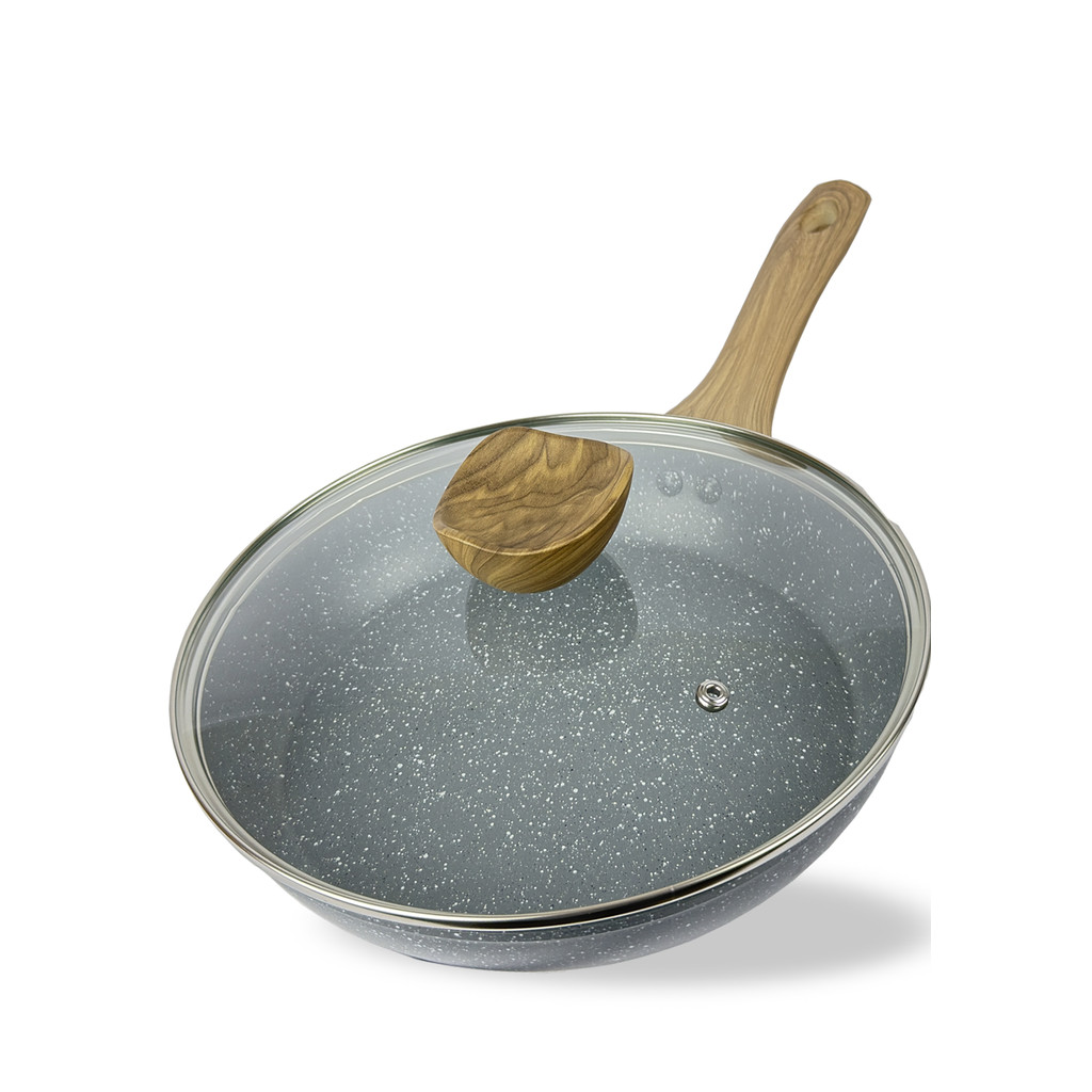 Frigideira antiaderente de ceramica 24cm com tampa de vidro utilizze