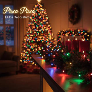 Luz de Natal LED Pisca Pisca Decorativo Cascata Iluminação Natalina para Casa, Árvores, Fachada e Festas
