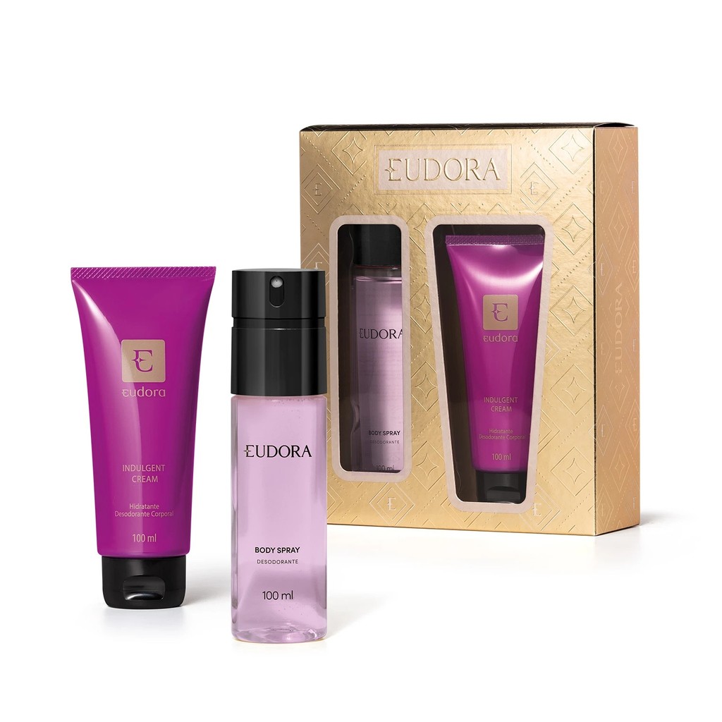 EUDORA KIT NATAL25 (1 CREME HIDRATANTE CORPORAL INDULGENT 100ml + BODY ...