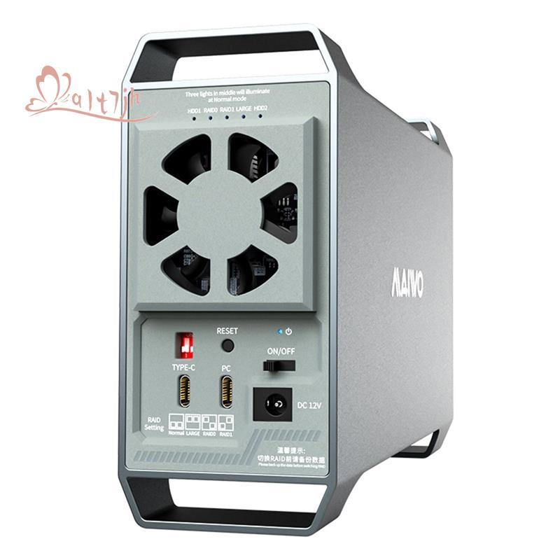 Gabinete De Disco Rígido Externo De 10 Gbps Dual Bay De 3.5 Polegadas Com 4 Temperaturas Inteligentes Controladas Para H