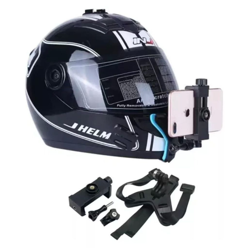 Suporte Câmera Celular Gopro Para Capacete Posição De Queixo