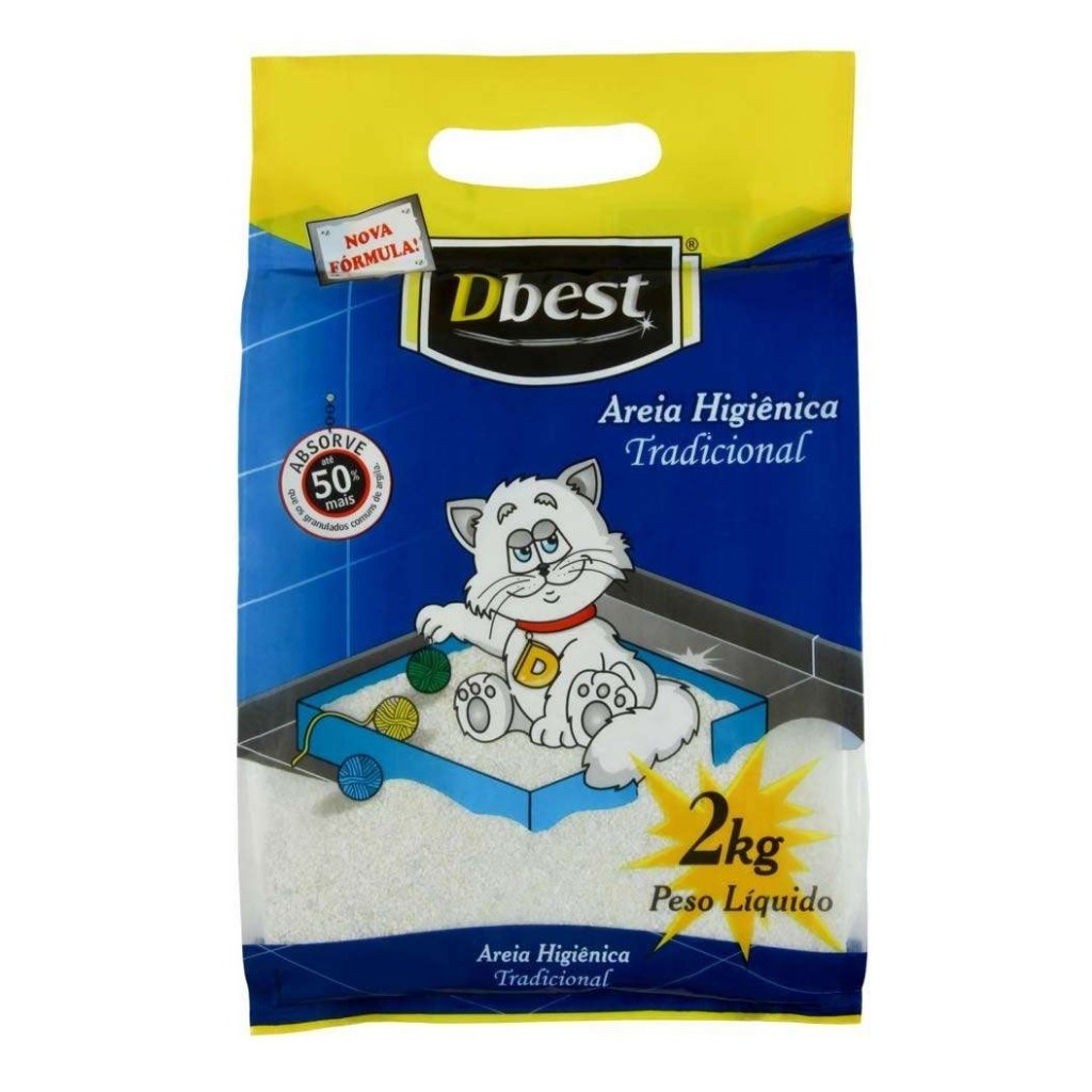 Areia Higiênica Para Gatos Dbest Tradicional 2kg | Shopee Brasil
