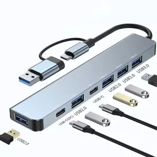 Hub USB Type C 8 Em 1 Com Leitor De Cartão Divisor 3.0 2.0 SD TF Docking Station BOMBOM