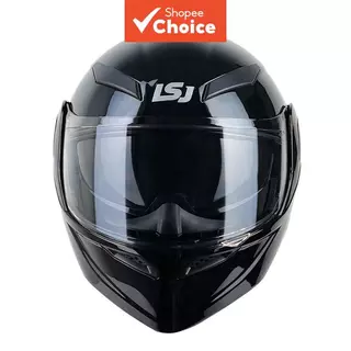 Capacete para Motociclista Compacto com Casca Resistente, Viseira Dupla, Spoiler Traseiro e Ventilação